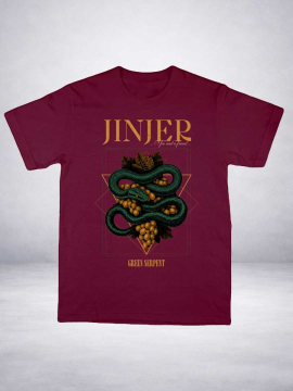 Green Serpent Maroon - T- Shirt